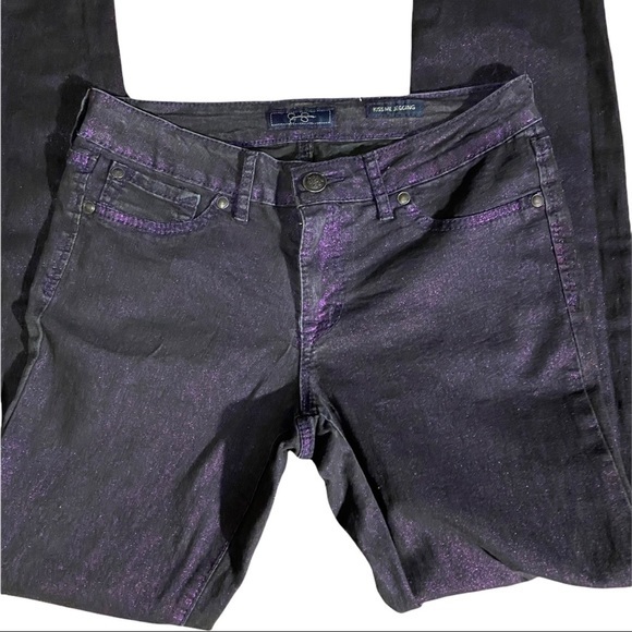 JESSICA SIMPSON Black Cranberry Glittery Stretch Jeans NWOT 29 - Picture 2 of 8